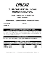 Dri-Eaz TurboDryer Sahara Owner'S Manual preview