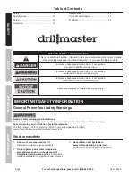 Preview for 2 page of Drill Master 60625 Owner'S Manual