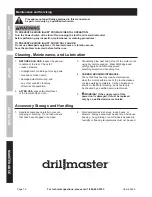 Preview for 16 page of Drill Master 60625 Owner'S Manual