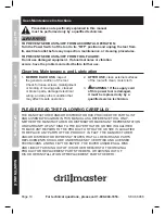 Предварительный просмотр 10 страницы Drill Master 68986 Owner'S Manual