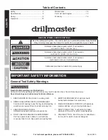 Предварительный просмотр 2 страницы Drill Master 69230 Owner'S Manual