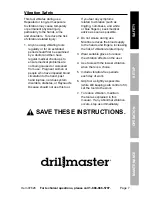 Предварительный просмотр 7 страницы Drill Master 97626 Owner'S Manual & Safety Instructions