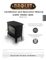 Preview for 1 page of Drolet CAPE TOWN 1800 Installation And Operation Manual