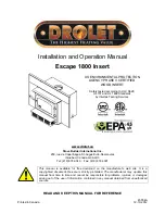 Preview for 1 page of Drolet DB03125 Installation And Operation Manual