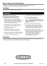 Preview for 2 page of Drummond 58012 Owner'S Manual & Safety Instructions