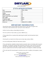 Preview for 3 page of Dry-Lam 27STA Instruction Manual