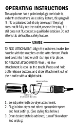 Preview for 8 page of drybar 900-3250-4 Operating Instructions  & Safety Manual