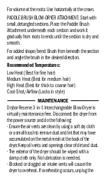 Preview for 10 page of drybar 900-3250-4 Operating Instructions  & Safety Manual