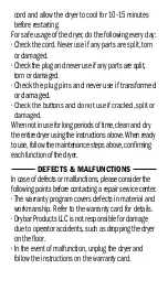 Preview for 11 page of drybar 900-3250-4 Operating Instructions  & Safety Manual