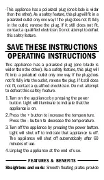 Preview for 5 page of drybar Tress Press Operating Instructions  & Safety Manual