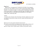 Preview for 3 page of Drylam LPV1200 DUO SYSTEM Instruction Manual