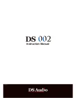 DS Audio DS 002 Instruction Manual preview