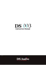 Предварительный просмотр 1 страницы DS Audio DS 003 Instruction Manual