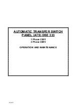Предварительный просмотр 1 страницы DSE 333 Operation And Maintenance