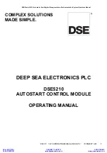 Предварительный просмотр 1 страницы DSE 5210 Operating Manual