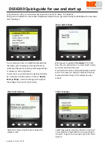 Предварительный просмотр 1 страницы DSE DSE4200 Quick-Manual For Use And Start Up