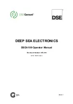 Предварительный просмотр 1 страницы DSE Genset DSEA109 PMG Operator'S Manual