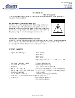 Предварительный просмотр 2 страницы DSM VF-150 OEM User Manual