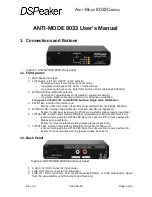 Предварительный просмотр 4 страницы DSPeaker Anti-Mode 8033Cinema User Manual