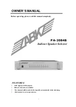 Предварительный просмотр 1 страницы DSPPA ABK PA-2084B Owner'S Manual