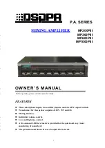 DSPPA MP1000PIII Owner'S Manual предпросмотр