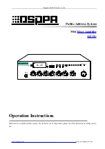 DSPPA MP35U Operation Instruction Manual предпросмотр