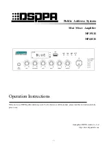 DSPPA MP35UB Operation Instructions Manual preview