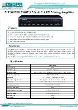 Preview for 1 page of DSPPA MP600PIII Quick Start Manual