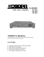 Предварительный просмотр 1 страницы DSPPA P.A.SERIES MP 1600 Owner'S Manual