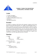 Предварительный просмотр 2 страницы DTC T2001-S Operating Instructions