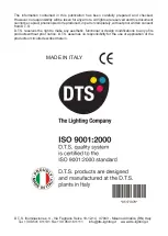 Preview for 12 page of DTS Discharge Lamp 35-70-150W User Manual