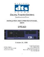DTS DTS-6D Installation And Operation Manual preview