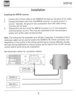 Предварительный просмотр 2 страницы Dual Electronics Corporation MRF40 Installation And Owner'S Manual