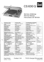 Dual CS 630 Q Service Manual предпросмотр