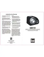 Preview for 1 page of Dual SBX101 Installation & Owner'S Manual