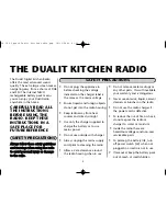 Предварительный просмотр 3 страницы Dualit KITCHEN RADIO Instruction Manual