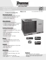 Ducane RGE13 Specifications preview