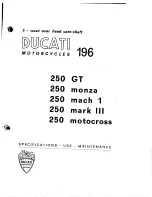 Предварительный просмотр 3 страницы Ducati 250 GT 1965 Instructions For Use And Maintenance Manual