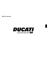 Предварительный просмотр 1 страницы Ducati DESMOSEDICI RR Owner'S Manual