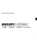 Preview for 1 page of Ducati SUPERBIKE 1098 Tricolore Use And Maintenance Manual