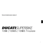 Предварительный просмотр 1 страницы Ducati SUPERBIKE 1098 Tricolore Use And Maintenance Manual