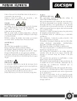 Предварительный просмотр 5 страницы Ducson DST200 Safety Instructions And Operator'S Manual