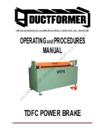 Предварительный просмотр 1 страницы DUCTFORMER TDFC Operating And Procedures Manual