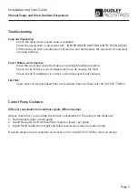 Preview for 5 page of Dudley 50416 Installation And User Manual