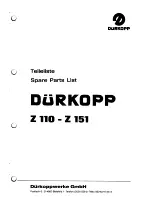 Preview for 1 page of Duerkopp Adler Z110 Spare Parts