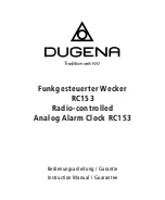 Dugena RC153 Instruction Manual & Guarantee preview