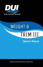 DUI WEIGHT & TRIM III Owner'S Manual preview