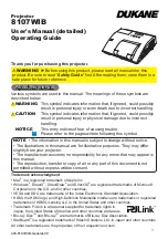 Preview for 1 page of Dukane 8107WIB User Manual