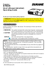 Dukane 8793H User Manual preview