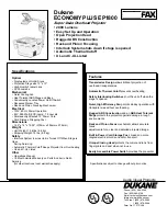 Preview for 1 page of Dukane Economy Plus EP1800 Specifications